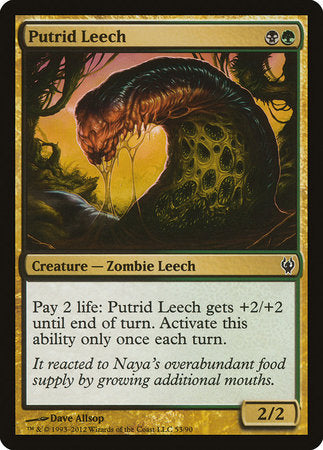 Putrid Leech [Duel Decks: Izzet vs. Golgari] | Cards and Coasters CA
