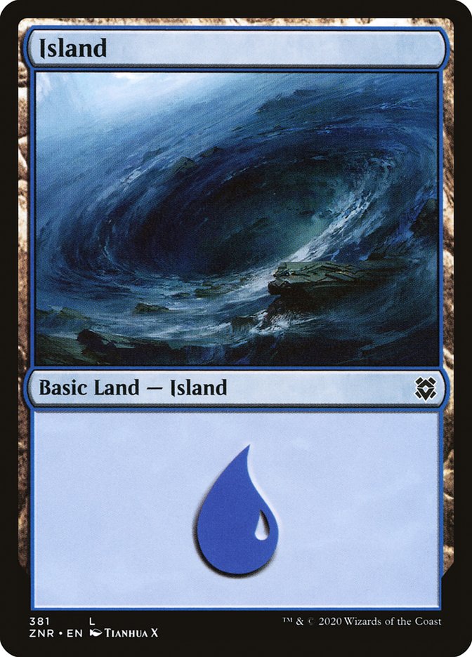 Island (381) [Zendikar Rising] | Cards and Coasters CA