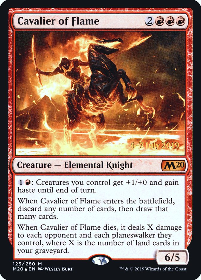 Cavalier of Flame  [Core Set 2020 Prerelease Promos] | Cards and Coasters CA