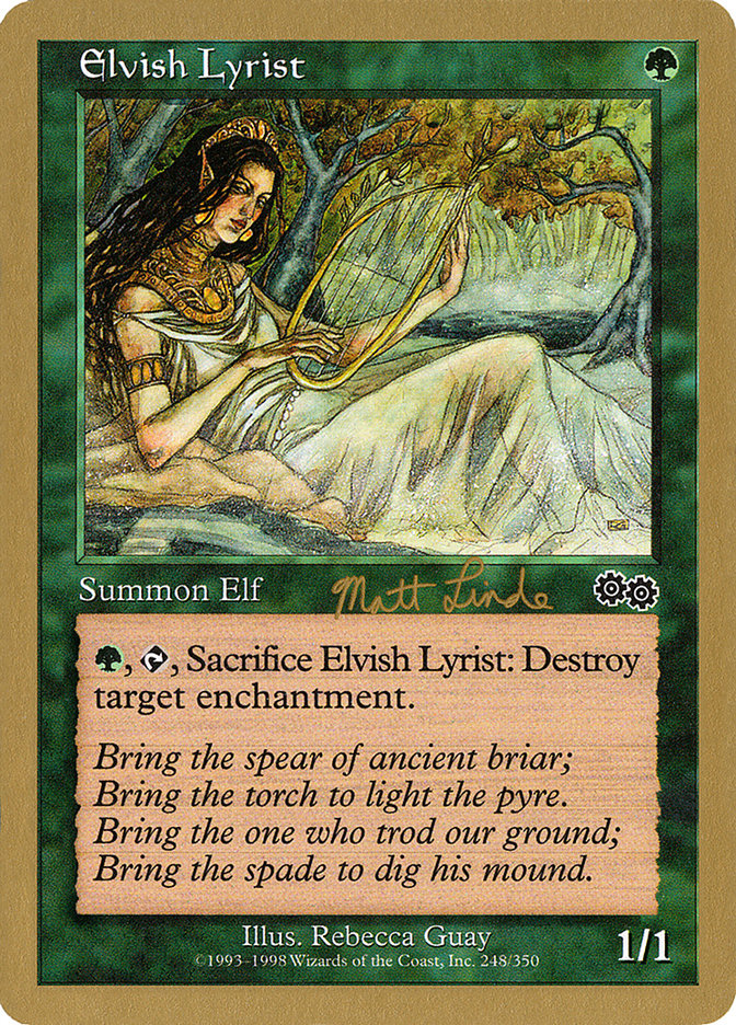 Elvish Lyrist (Matt Linde) [World Championship Decks 1999] | Cards and Coasters CA