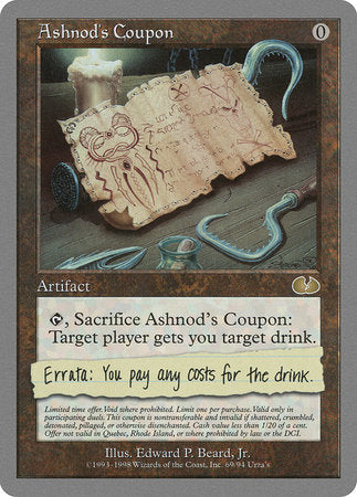 Ashnod's Coupon [Unglued] | Cards and Coasters CA