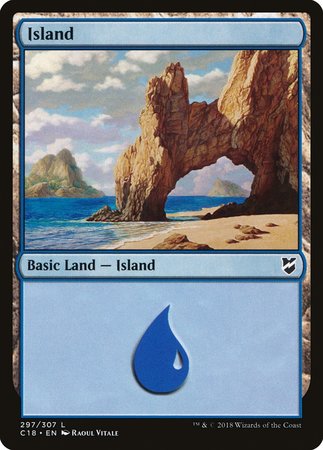 Island (297) [Commander 2018] | Cards and Coasters CA