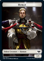 Human (001) // Treasure Double-sided Token [Innistrad: Crimson Vow Tokens] | Cards and Coasters CA