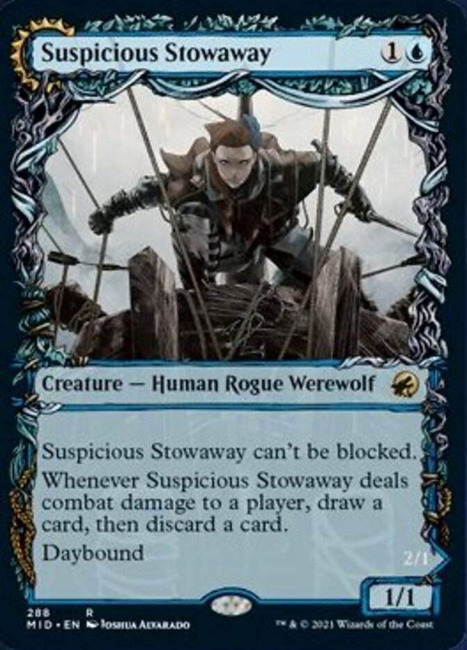 Suspicious Stowaway // Seafaring Werewolf (Showcase Equinox) [Innistrad: Midnight Hunt] | Cards and Coasters CA