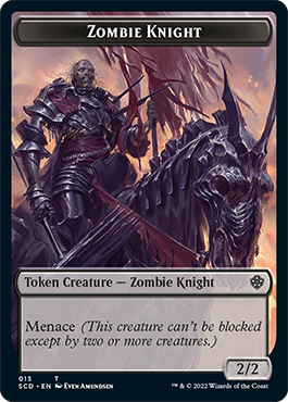 Zombie // Zombie Knight Double-Sided Token [Starter Commander Decks] | Cards and Coasters CA