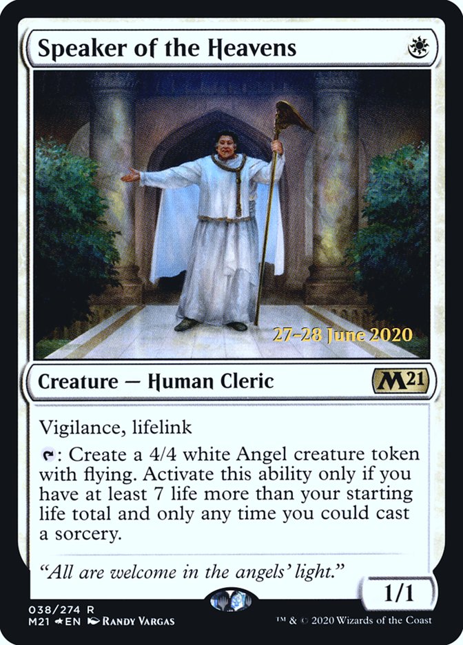 Speaker of the Heavens  [Core Set 2021 Prerelease Promos] | Cards and Coasters CA