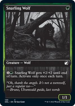 Snarling Wolf (199) [Innistrad: Double Feature] | Cards and Coasters CA