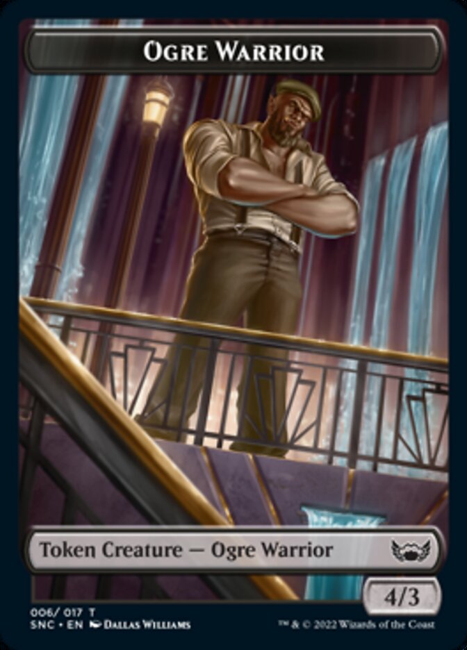 Treasure (014) // Ogre Warrior Double-sided Token [Streets of New Capenna Tokens] | Cards and Coasters CA