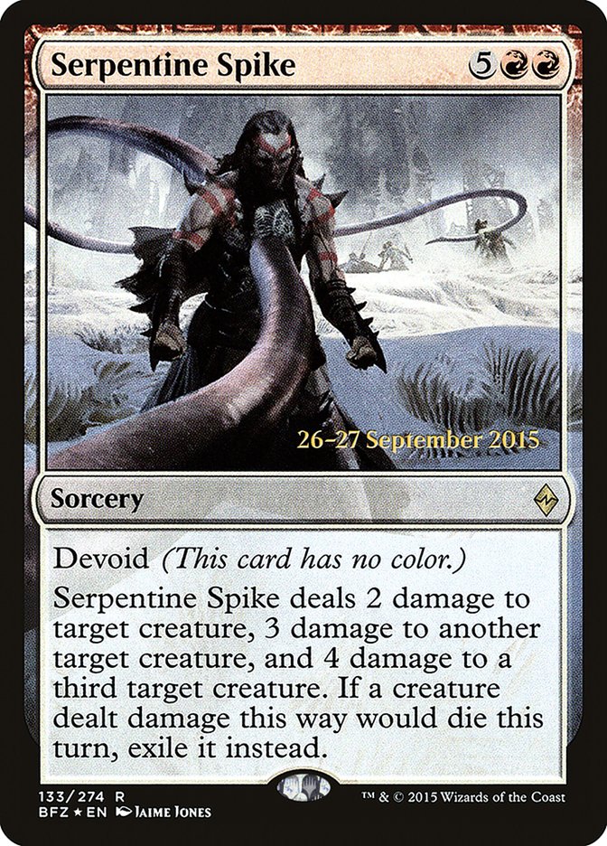 Serpentine Spike  [Battle for Zendikar Prerelease Promos] | Cards and Coasters CA