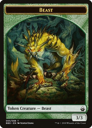Beast Token [Battlebond Tokens] | Cards and Coasters CA