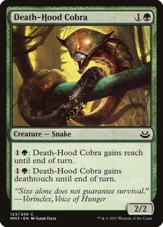 Death-Hood Cobra [Modern Masters 2017] | Cards and Coasters CA