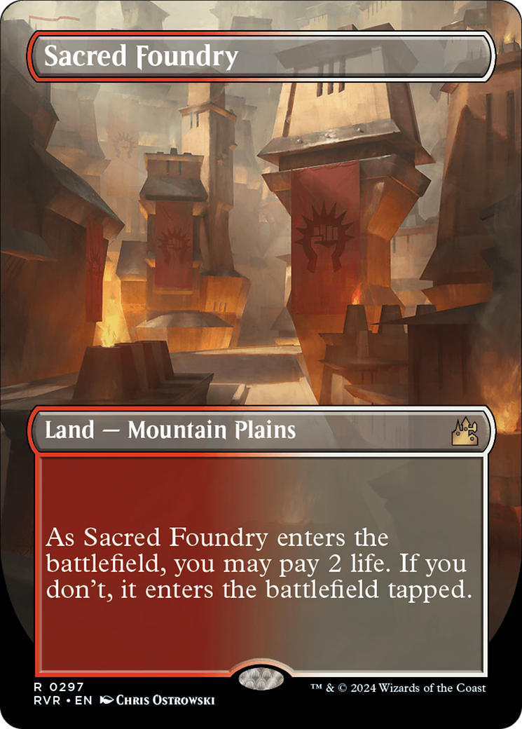 Sacred Foundry (Borderless) [Ravnica Remastered] | Cards and Coasters CA