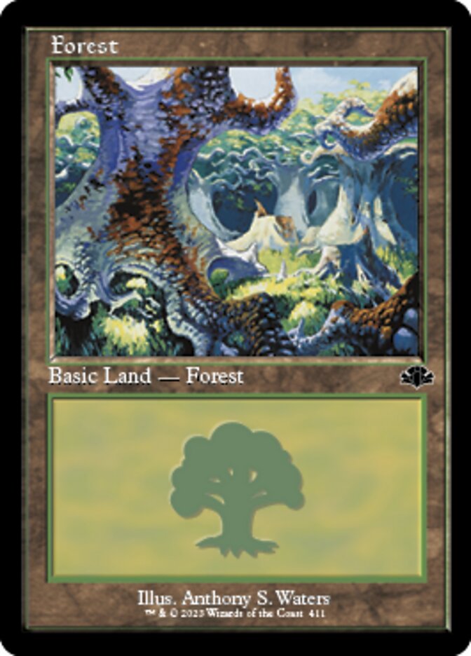 Forest (411) (Retro) [Dominaria Remastered] | Cards and Coasters CA