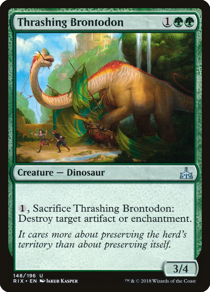Thrashing Brontodon [Rivals of Ixalan] | Cards and Coasters CA