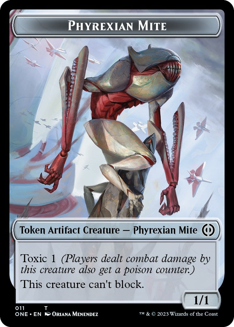 Phyrexian Mite // Phyrexian Insect Double-Sided Token [Phyrexia: All Will Be One Commander Tokens] | Cards and Coasters CA