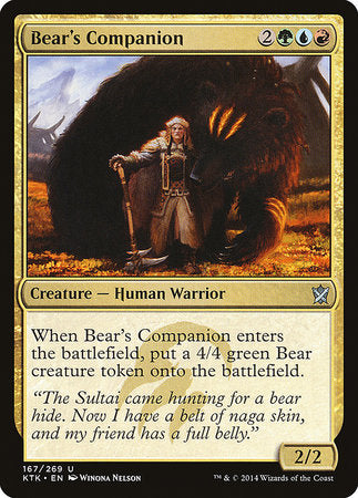 Bear's Companion [Khans of Tarkir] | Cards and Coasters CA