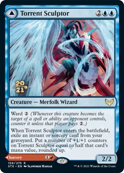 Torrent Sculptor // Flamethrower Sonata [Strixhaven: School of Mages Prerelease Promos] | Cards and Coasters CA