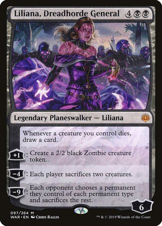 Liliana, Dreadhorde General [War of the Spark] | Cards and Coasters CA