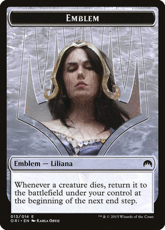 Emblem - Liliana, Defiant Necromancer [Magic Origins Tokens] | Cards and Coasters CA