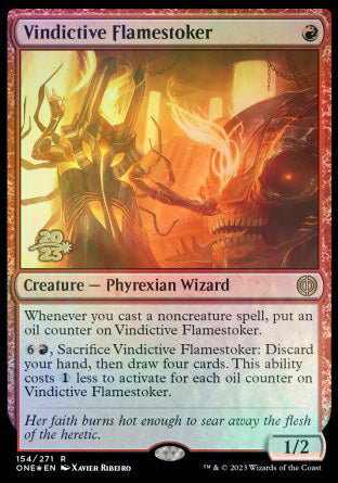 Vindictive Flamestoker [Phyrexia: All Will Be One Prerelease Promos] | Cards and Coasters CA