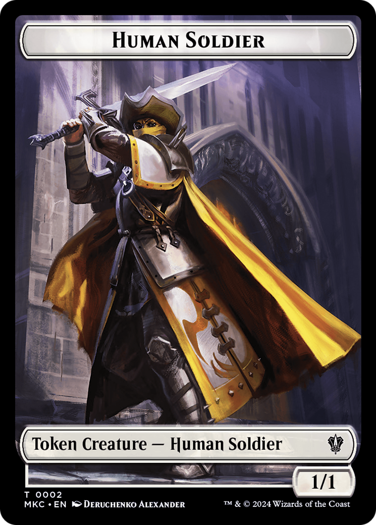 City's Blessing // Human Soldier Double-Sided Token [Murders at Karlov Manor Commander Tokens] | Cards and Coasters CA