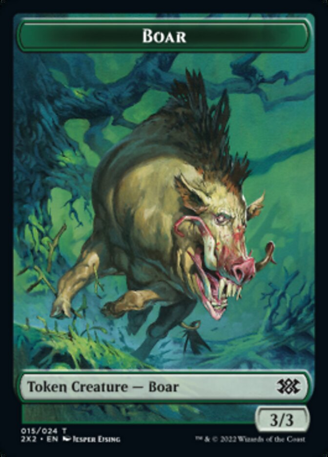 Boar // Spirit Double-sided Token [Double Masters 2022 Tokens] | Cards and Coasters CA