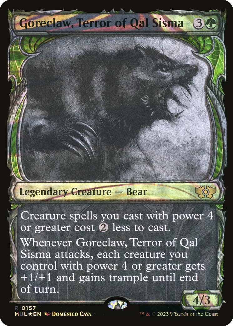 Goreclaw, Terror of Qal Sisma (Halo Foil) [Multiverse Legends] | Cards and Coasters CA