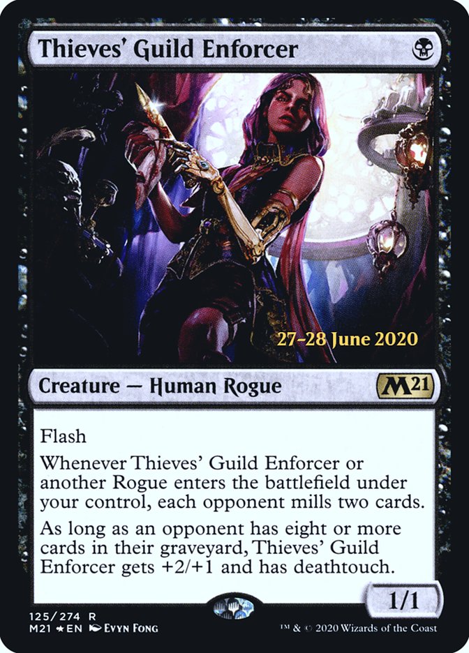 Thieves' Guild Enforcer  [Core Set 2021 Prerelease Promos] | Cards and Coasters CA