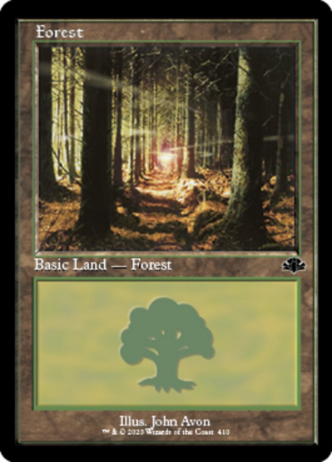 Forest (410) (Retro) [Dominaria Remastered] | Cards and Coasters CA