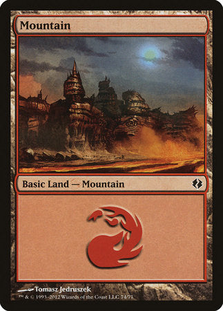 Mountain (74) [Duel Decks: Venser vs. Koth] | Cards and Coasters CA