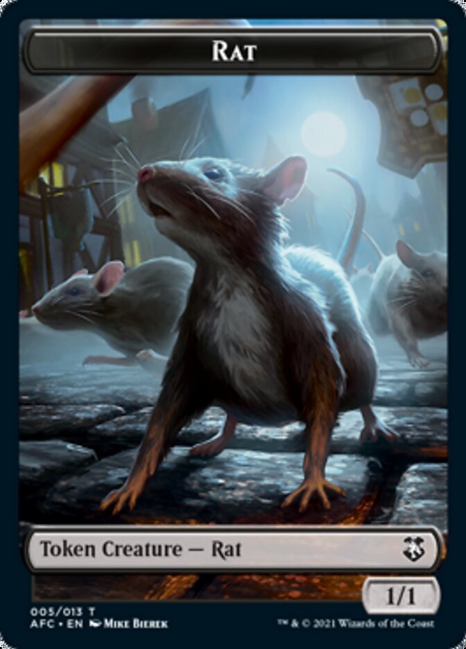Rat // Zombie Double-sided Token [Dungeons & Dragons: Adventures in the Forgotten Realms Commander Tokens] | Cards and Coasters CA