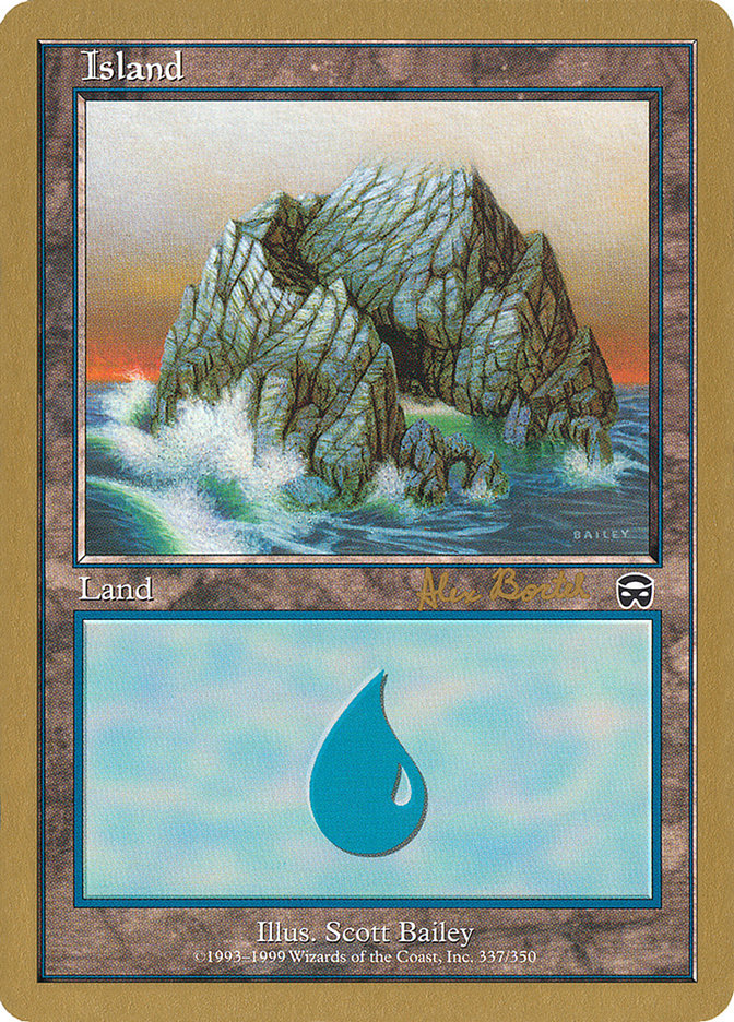 Island (ab337a) (Alex Borteh) [World Championship Decks 2001] | Cards and Coasters CA