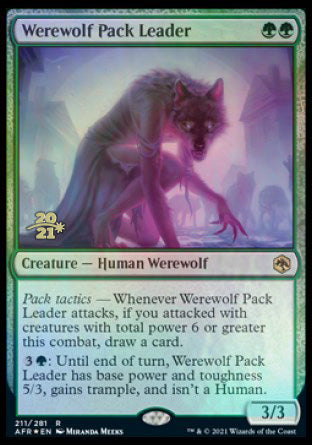 Werewolf Pack Leader [Dungeons & Dragons: Adventures in the Forgotten Realms Prerelease Promos] | Cards and Coasters CA