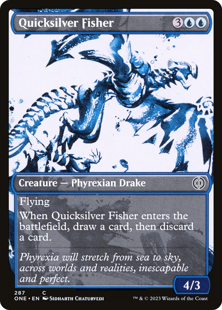 Quicksilver Fisher (Showcase Ichor) [Phyrexia: All Will Be One] | Cards and Coasters CA