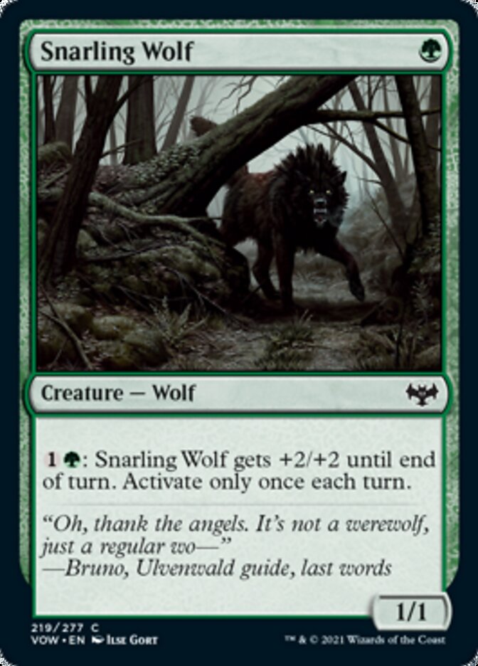 Snarling Wolf [Innistrad: Crimson Vow] | Cards and Coasters CA