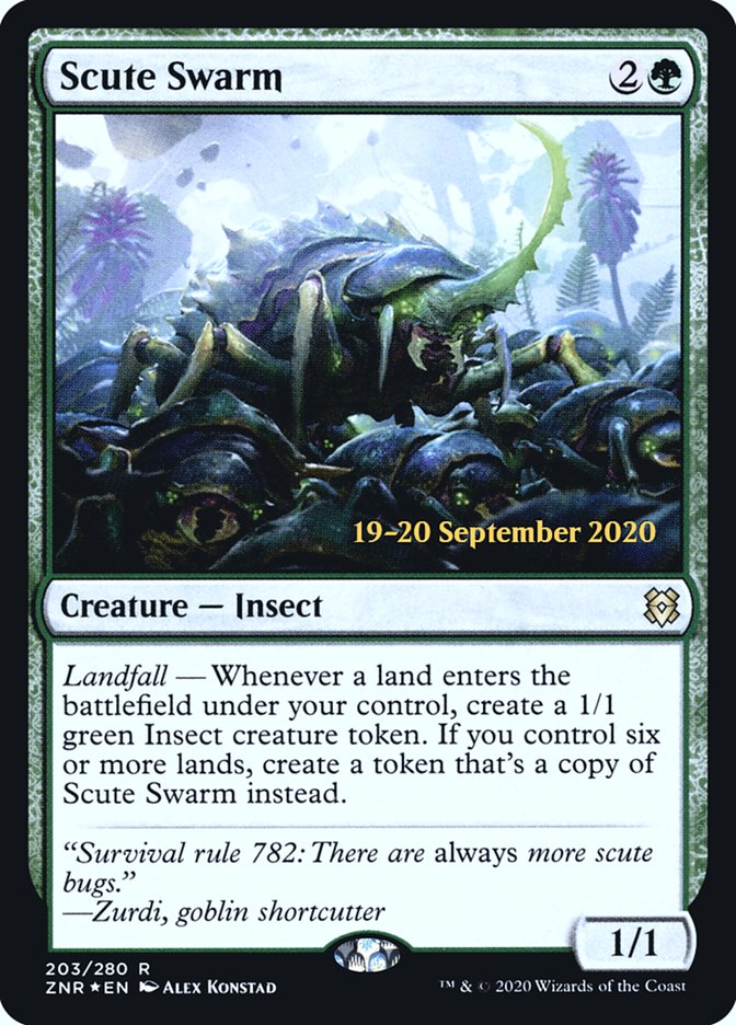 Scute Swarm  [Zendikar Rising Prerelease Promos] | Cards and Coasters CA