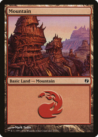 Mountain (77) [Duel Decks: Venser vs. Koth] | Cards and Coasters CA