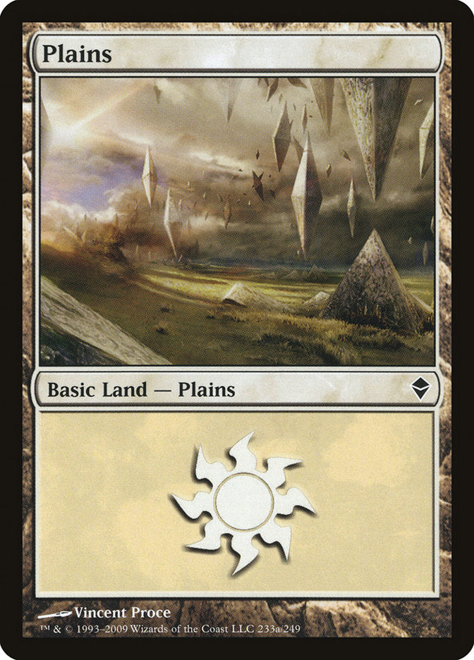 Plains (233a) [Zendikar] | Cards and Coasters CA