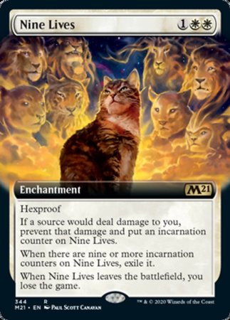 Nine Lives (Extended Art) [Core Set 2021] | Cards and Coasters CA