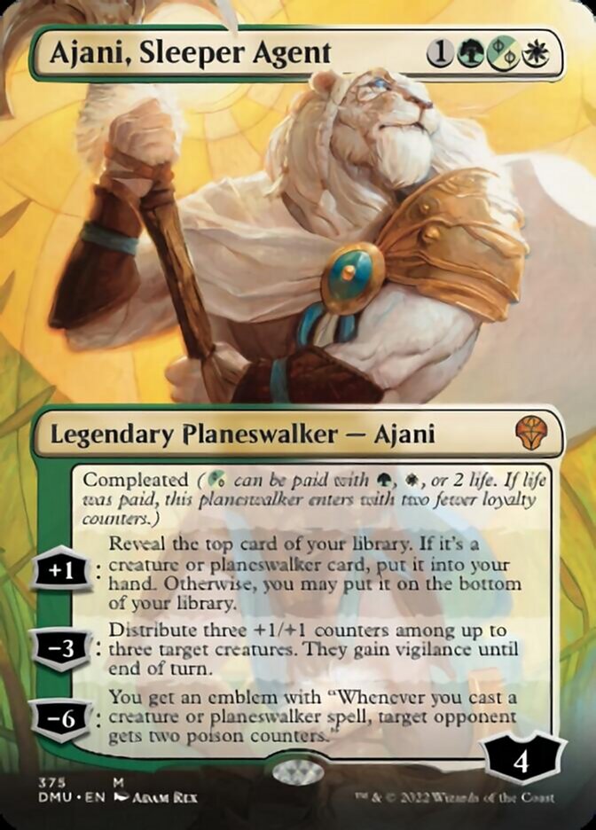 Ajani, Sleeper Agent (Borderless) (375) [Dominaria United] | Cards and Coasters CA