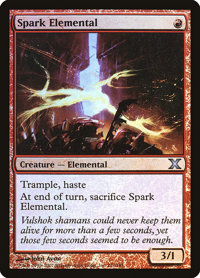 Spark Elemental (Premium Foil) [Tenth Edition] | Cards and Coasters CA