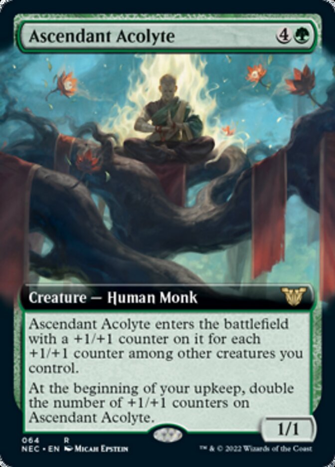 Ascendant Acolyte (Extended) [Kamigawa: Neon Dynasty Commander] | Cards and Coasters CA