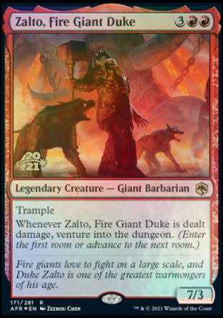 Zalto, Fire Giant Duke [Dungeons & Dragons: Adventures in the Forgotten Realms Prerelease Promos] | Cards and Coasters CA
