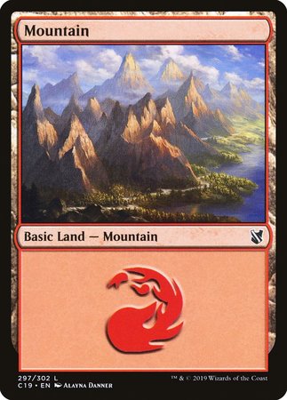 Mountain (297) [Commander 2019] | Cards and Coasters CA