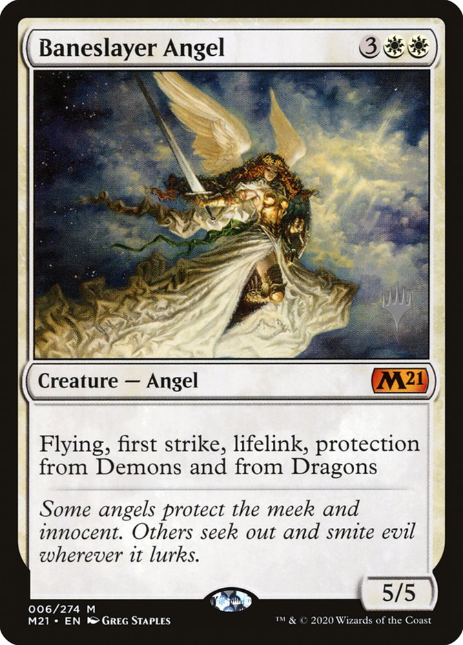 Baneslayer Angel (Promo Pack) [Core Set 2021 Promos] | Cards and Coasters CA