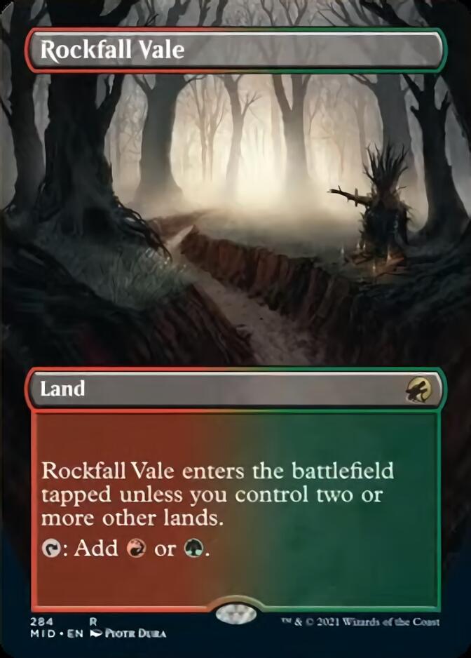 Rockfall Vale (Borderless) [Innistrad: Midnight Hunt] | Cards and Coasters CA