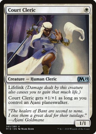 Court Cleric [Core Set 2019] | Cards and Coasters CA