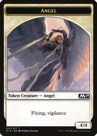 Angel Token [Core Set 2019 Tokens] | Cards and Coasters CA