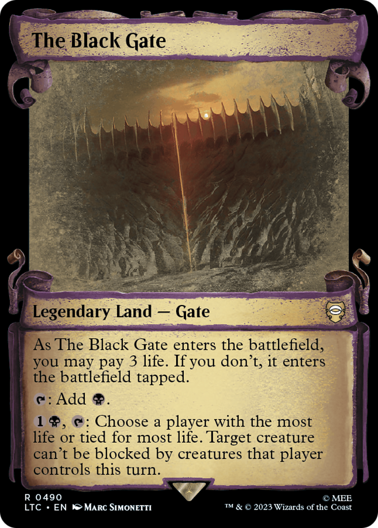 The Black Gate [The Lord of the Rings: Tales of Middle-Earth Commander Showcase Scrolls] | Cards and Coasters CA