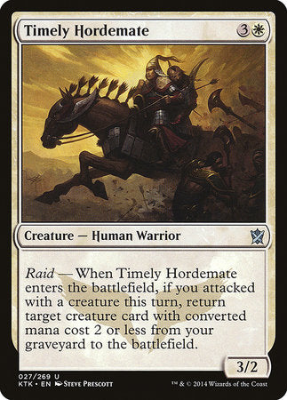 Timely Hordemate [Khans of Tarkir] | Cards and Coasters CA